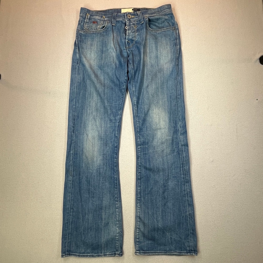 Vintage Y2K Energie Stevenson Jeans Mens W32 Bootcut Made Italy Distressed